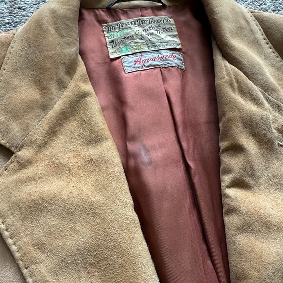 Men's Vintage 1950's Denver Dry Goods Co. Aquasuede Western Leather Jacket Sz L - Picture 8 of 11